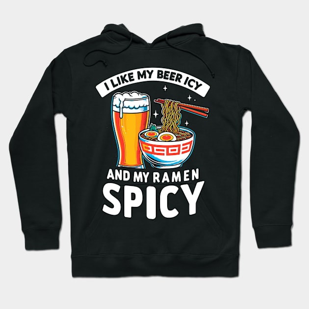 Icy Beer Spicy Ramen Party Pub Crawl Bar Game Night Novelty Funny Beer Hoodie by KsuAnn